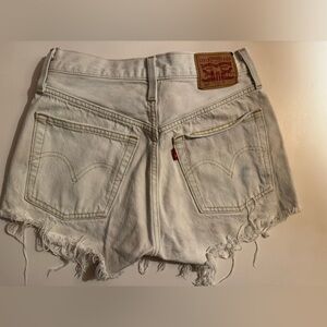Levi's Women's 501 light wash denim cutoff Shorts